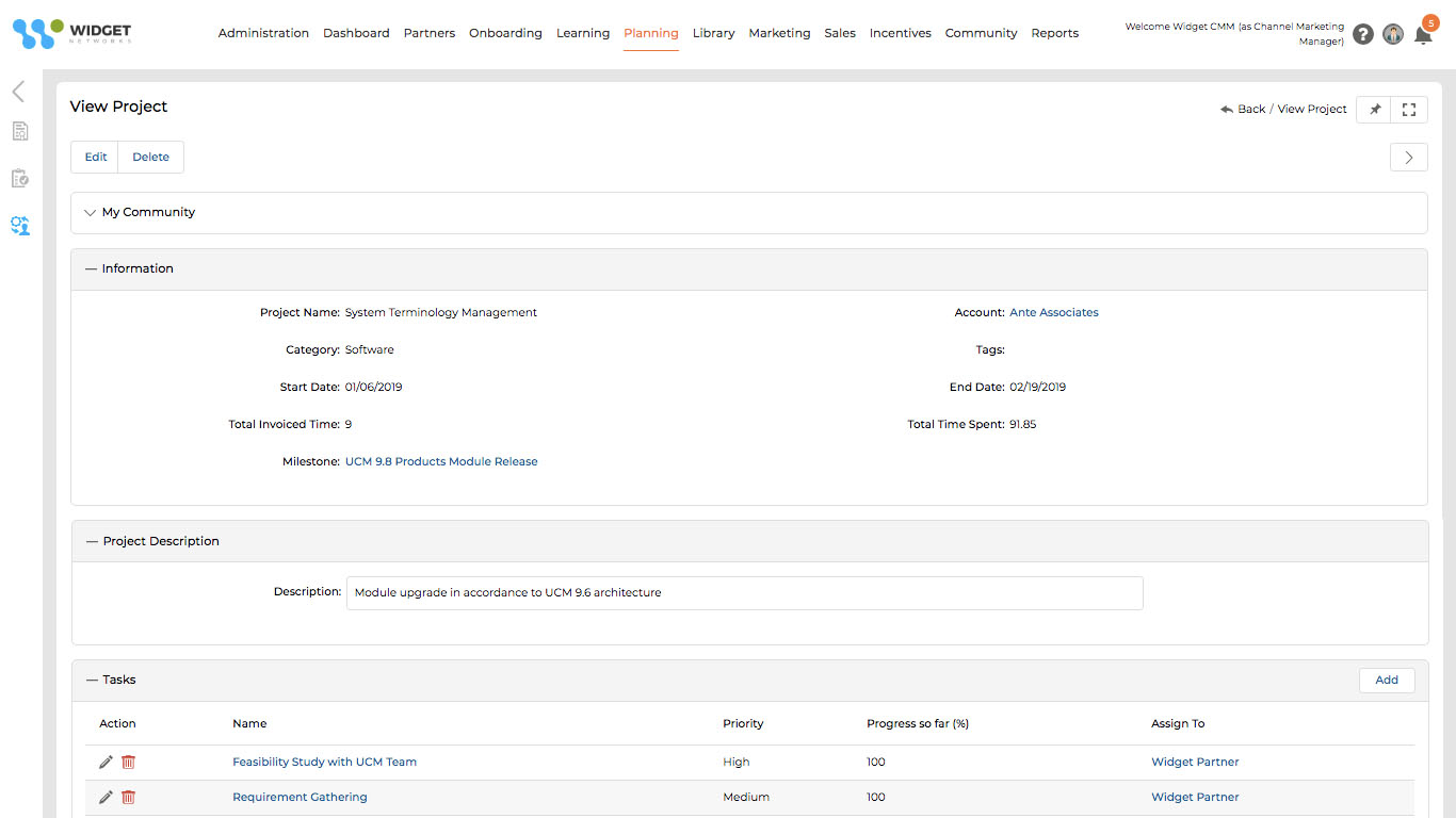 Projects & Tasks Management Organize Project Activities