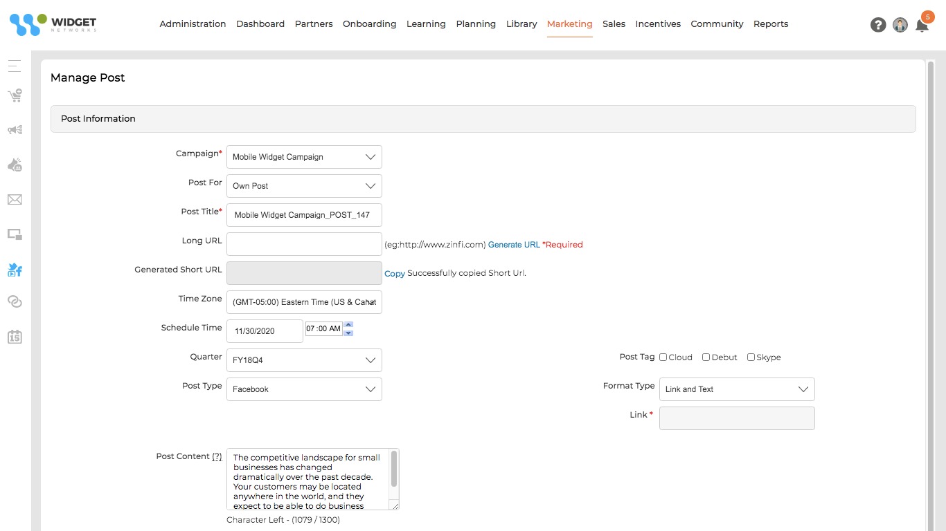 Post Scheduling Management