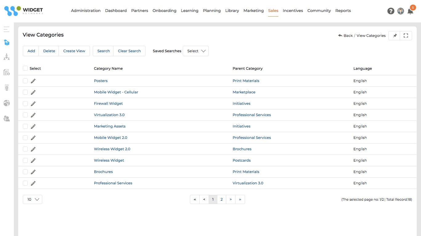 Manage Product Categories