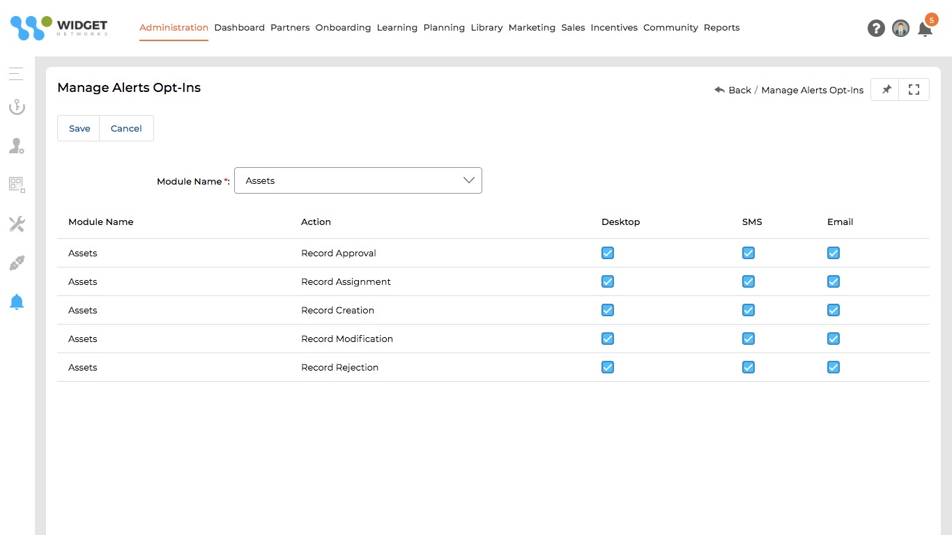 Manage Schedule Alerts