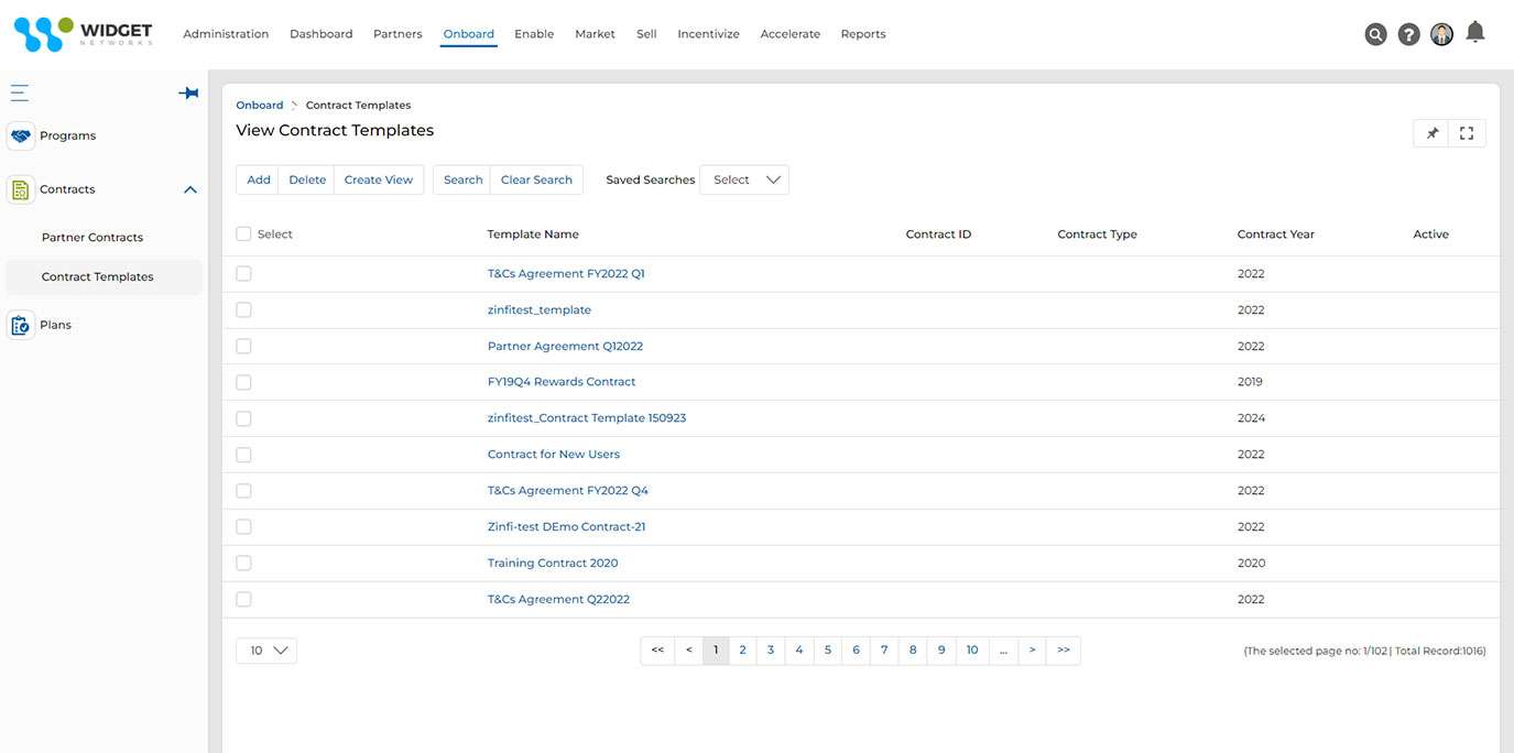 Partner Business Planning View Partner Contracts