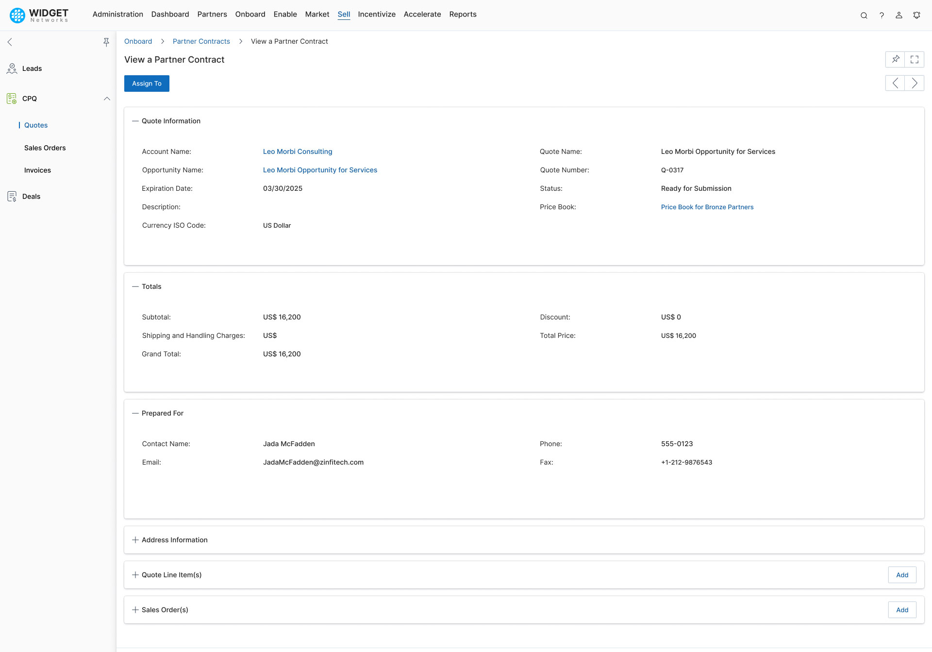 Configure Price Quote Management