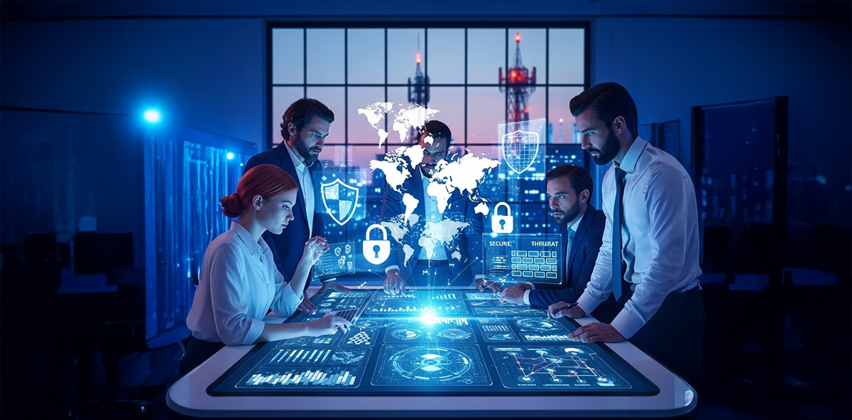 Channel Sales leaders analyzing global cybersecurity data.