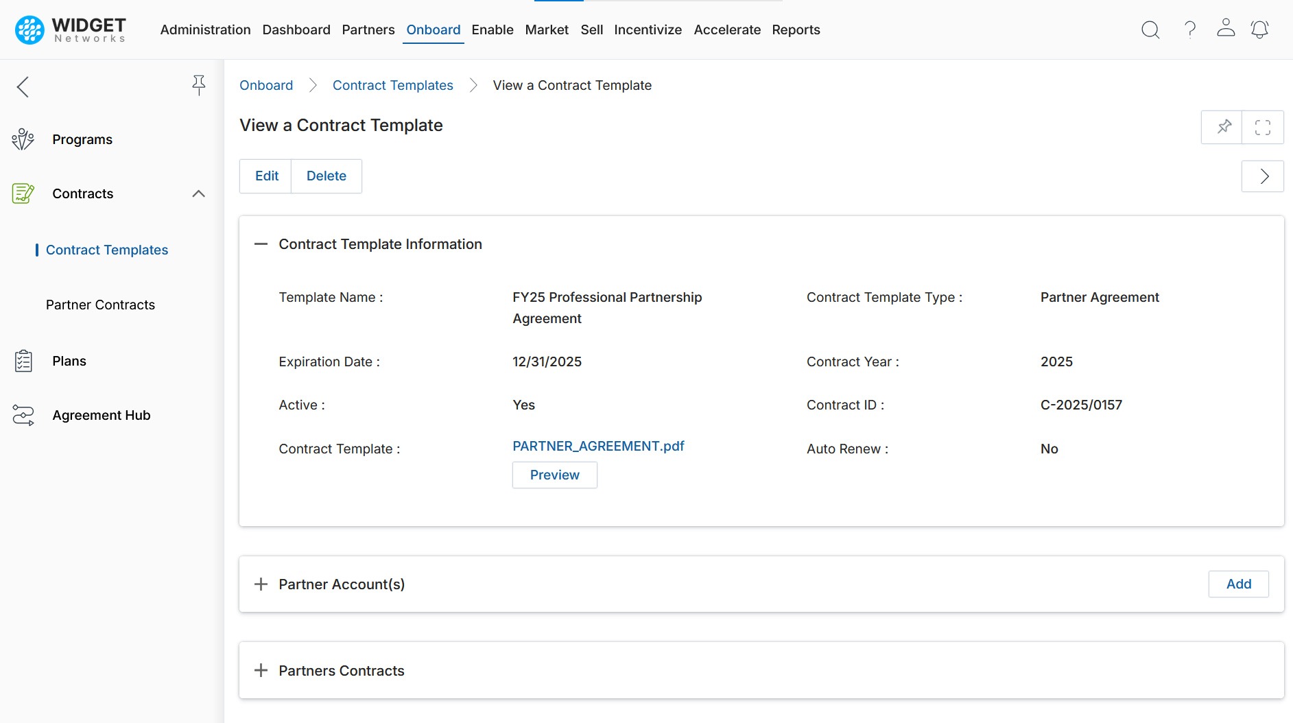 Partner Contracts Management