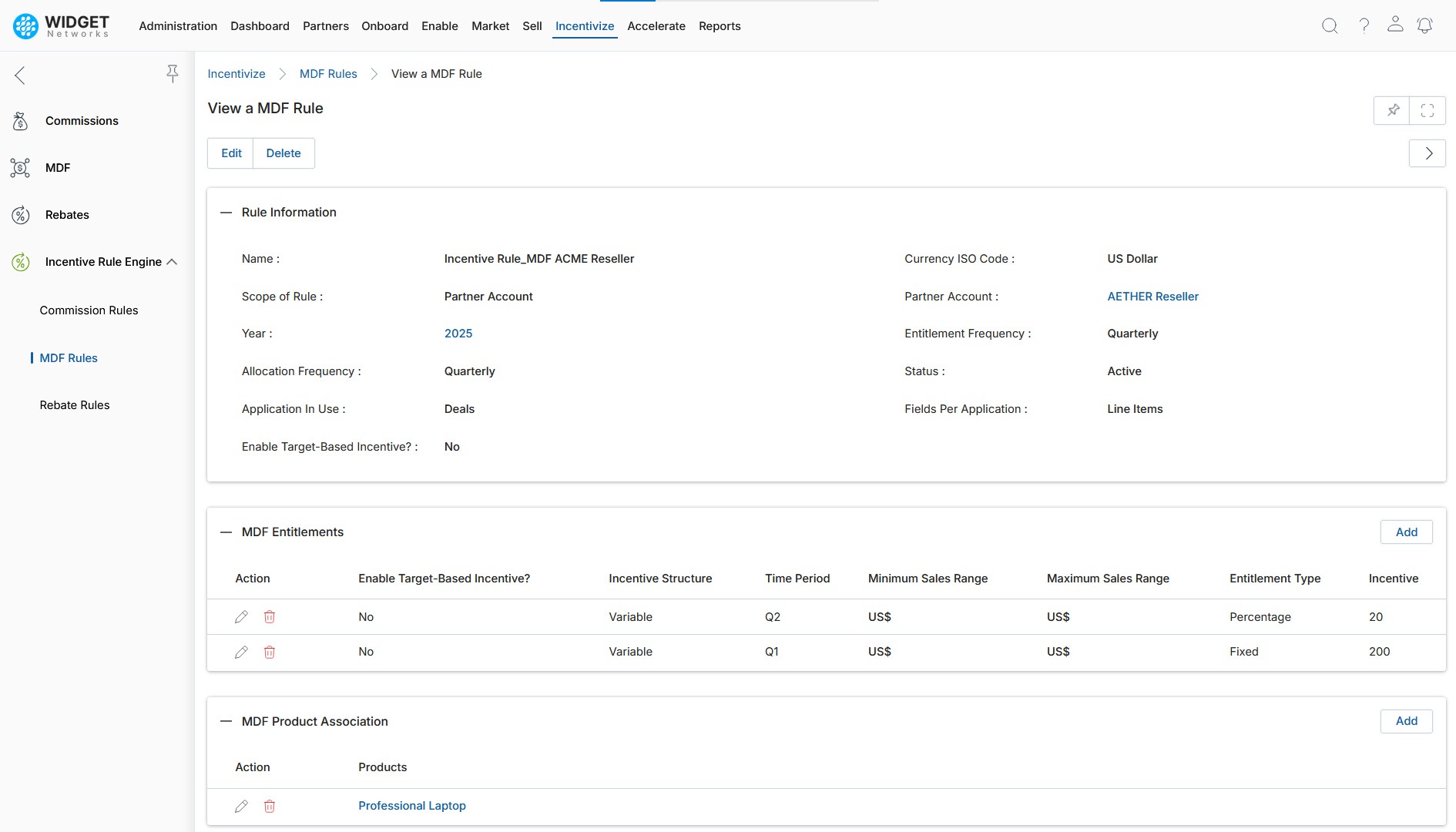 Market Development Funds Management Incentive Calculation Engine