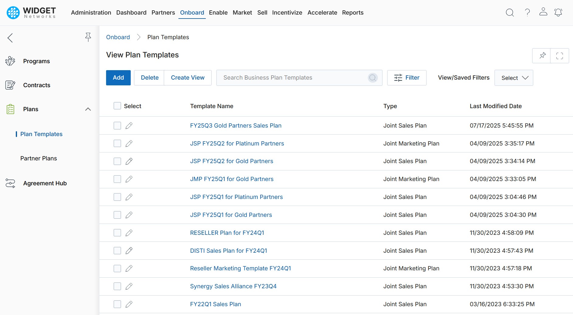 Partner Business Planning Plan Template Dashboard