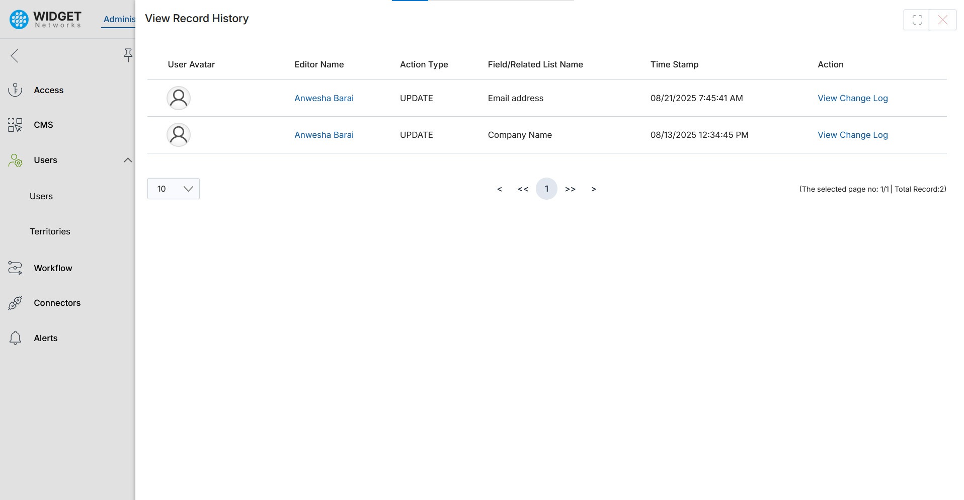 Change Management Centralized Audit Trail
