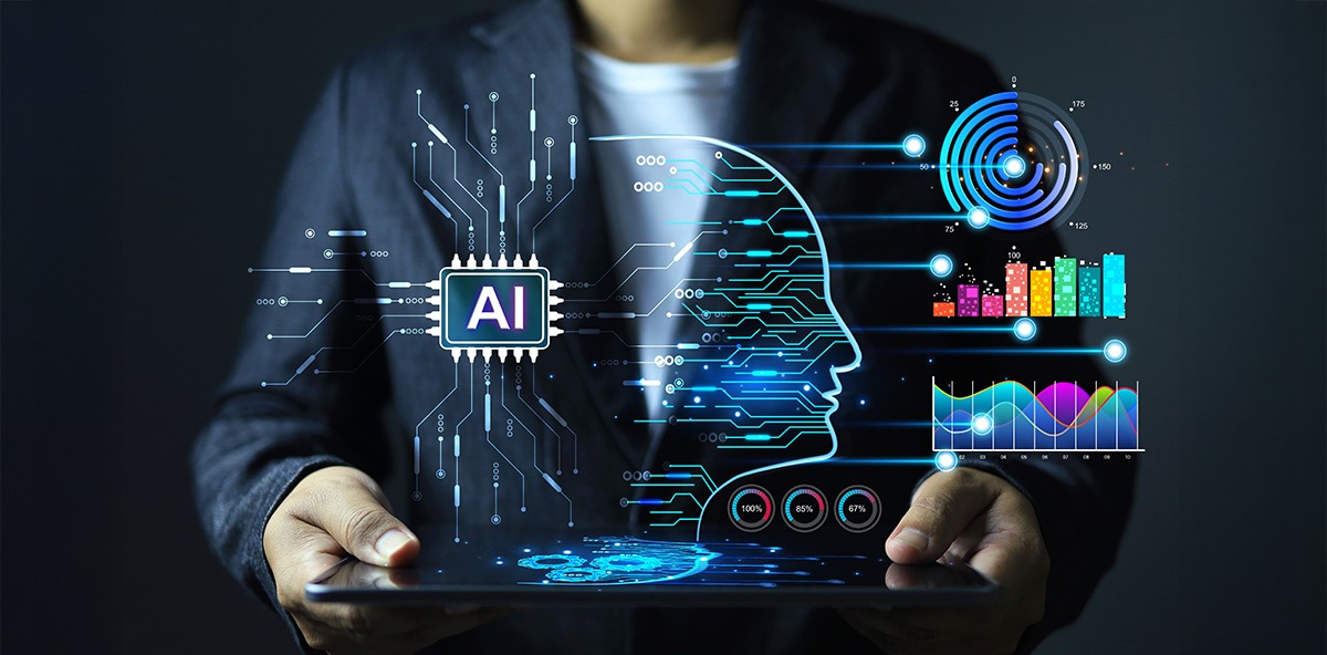 Business professional using AI-driven analytics and technology to enhance Partner Relationship Management strategies.