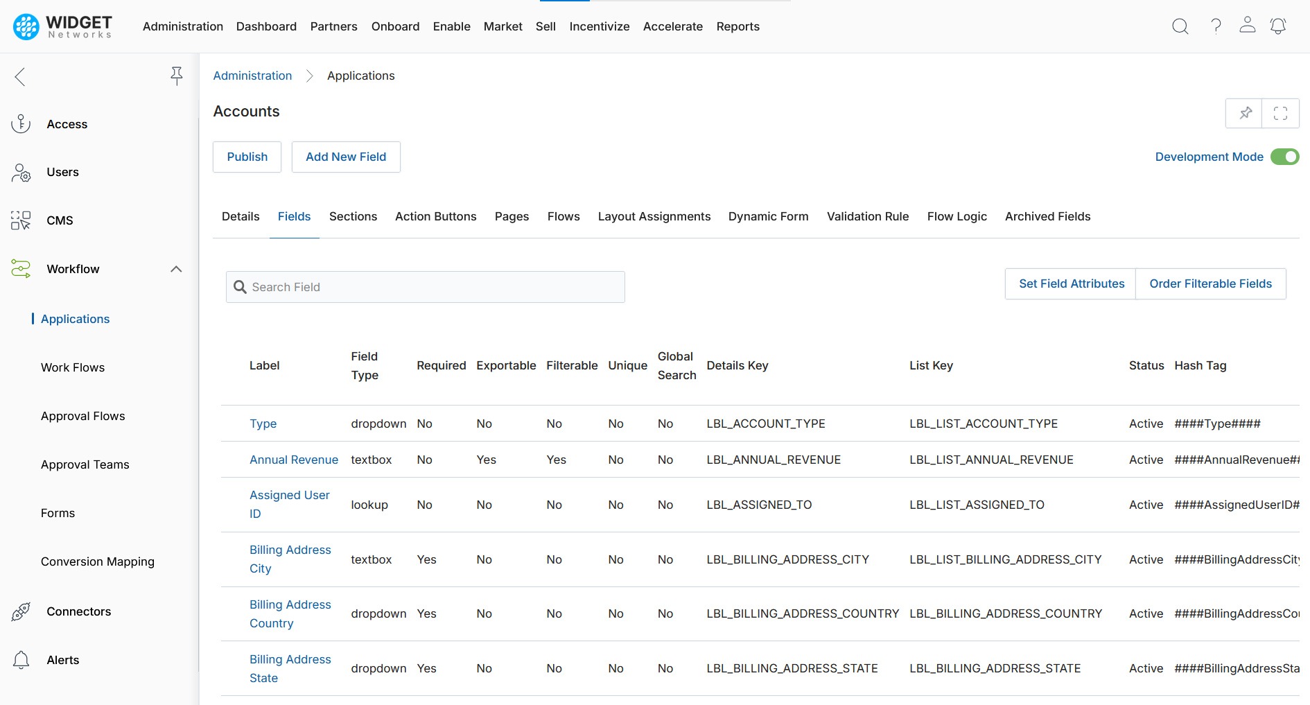 Field, Section, Action Button, and Page Management