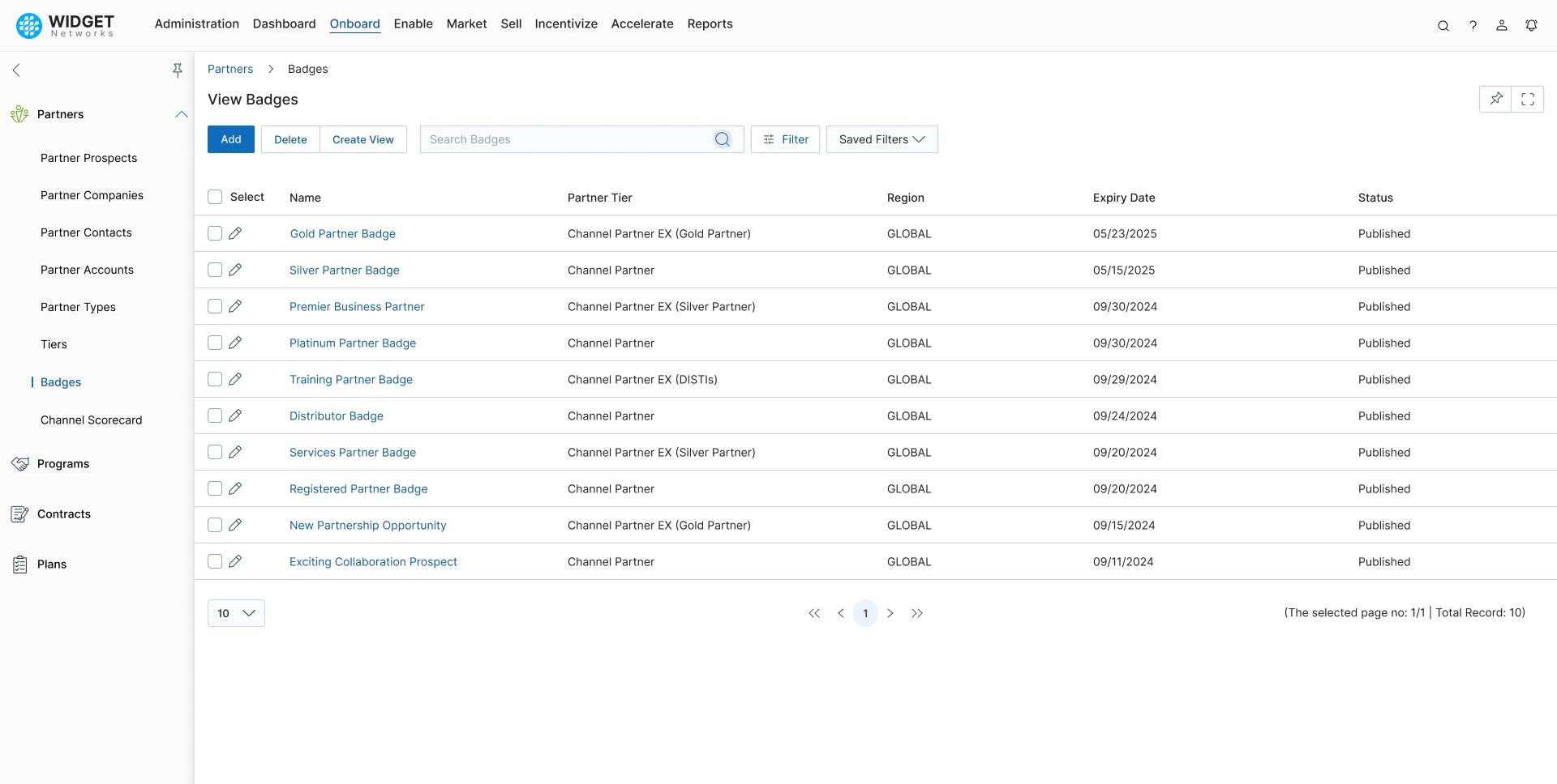 Partner Management Badges
