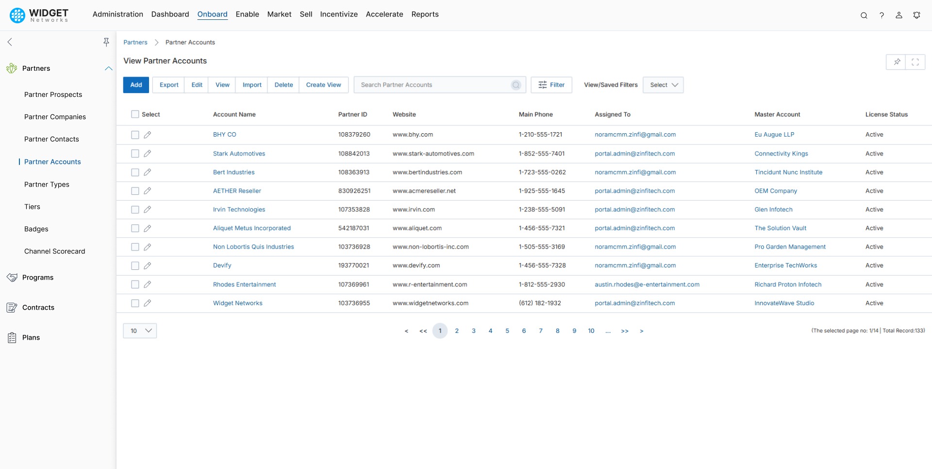 Partner Management Partner Accounts