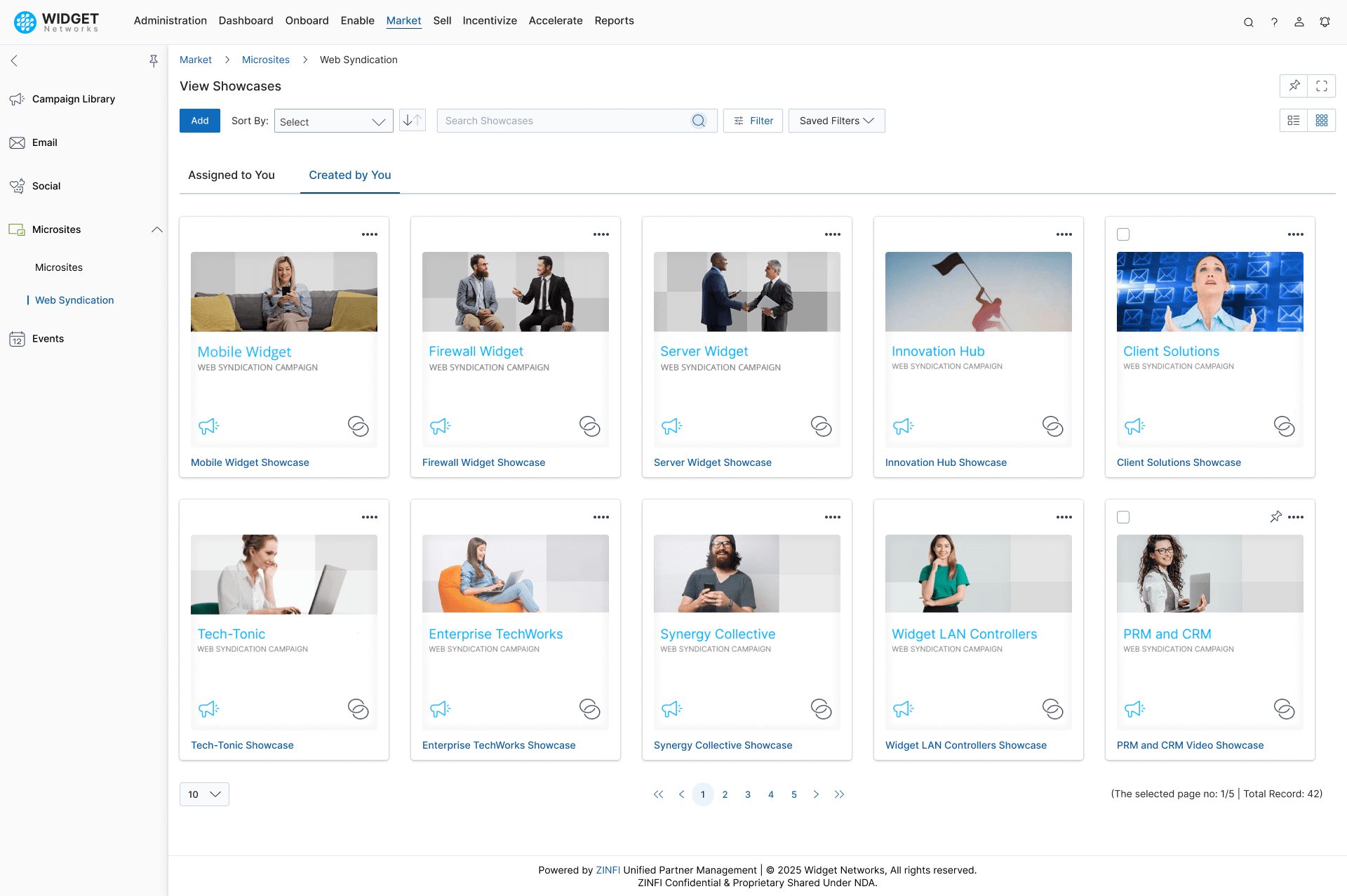 Web Syndication Management View Showcases