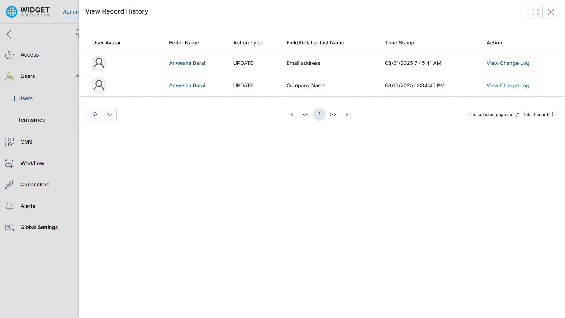 Change Management Centralized Audit Trail