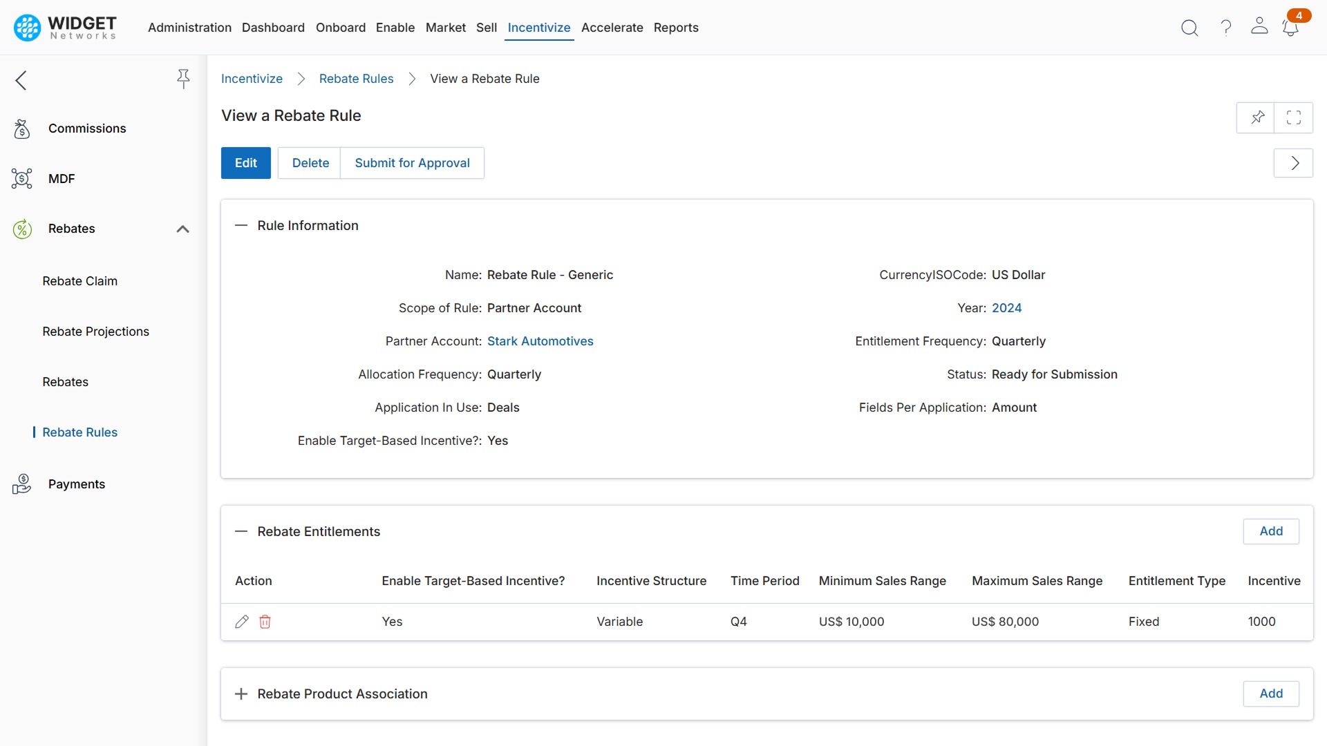 Customize Rebate Payouts