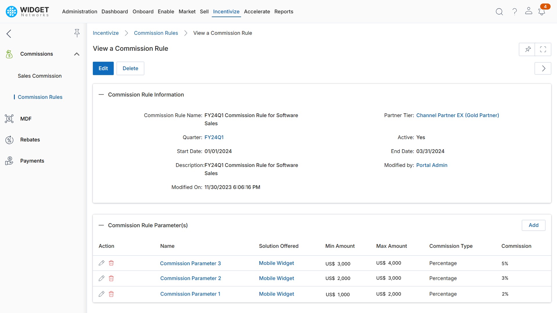 Commissions Management Define Flexible Commission Rules