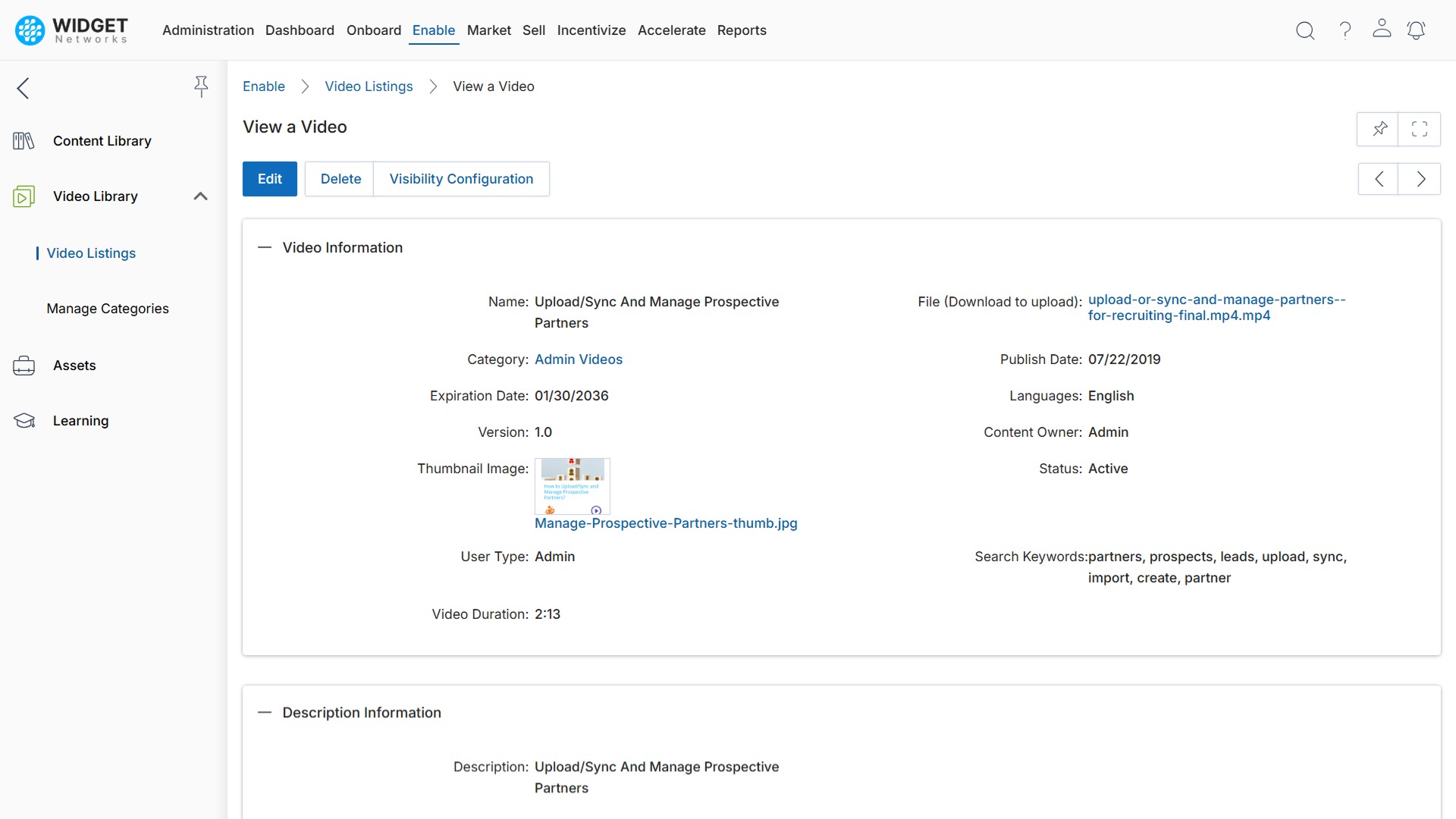 Detailed Video Metadata Management