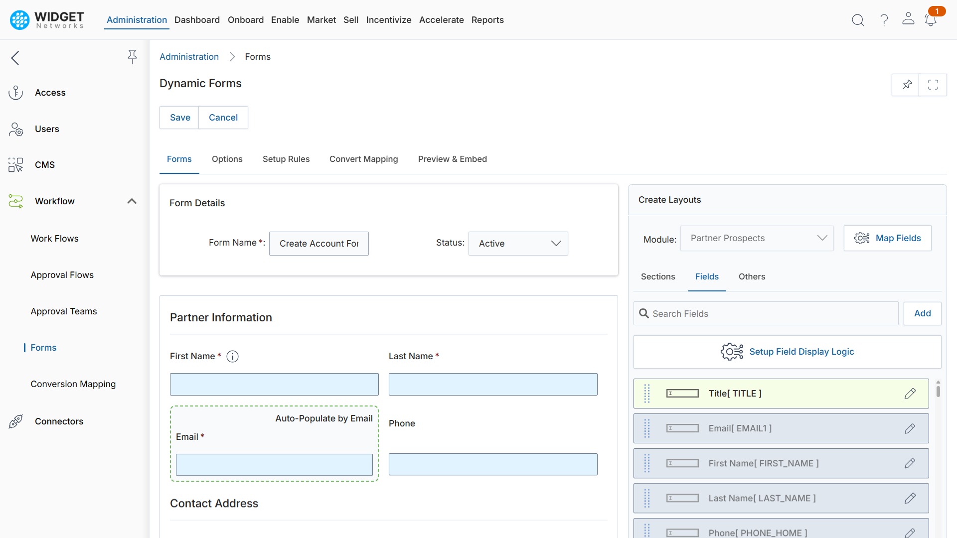Workflow Management Dynamic Forms
