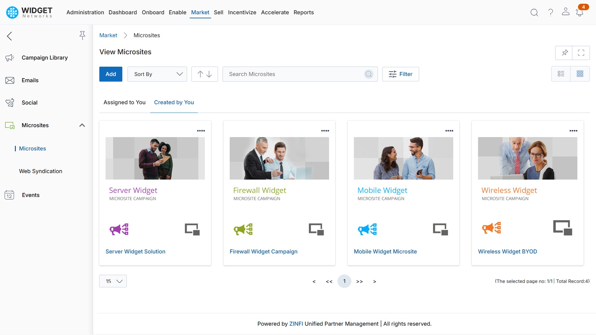 Microsite View Microsites