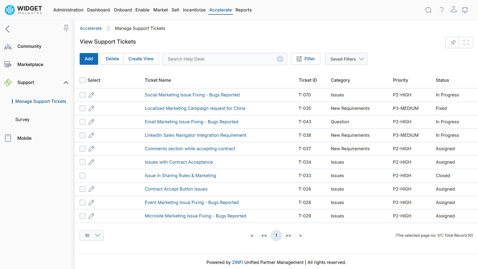 Support Management Monitor and manage