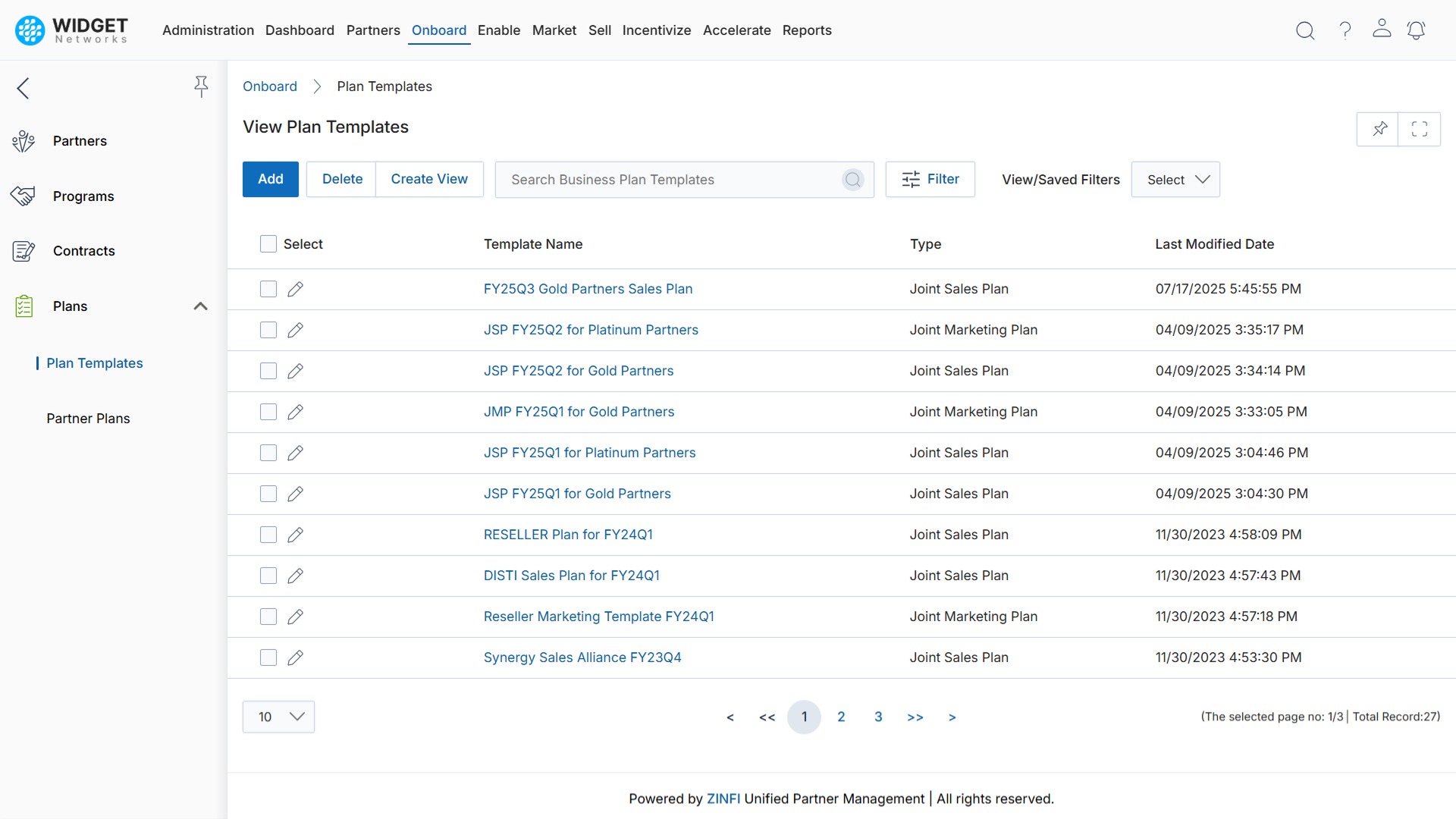 Partner Business Planning Plan Template Dashboard