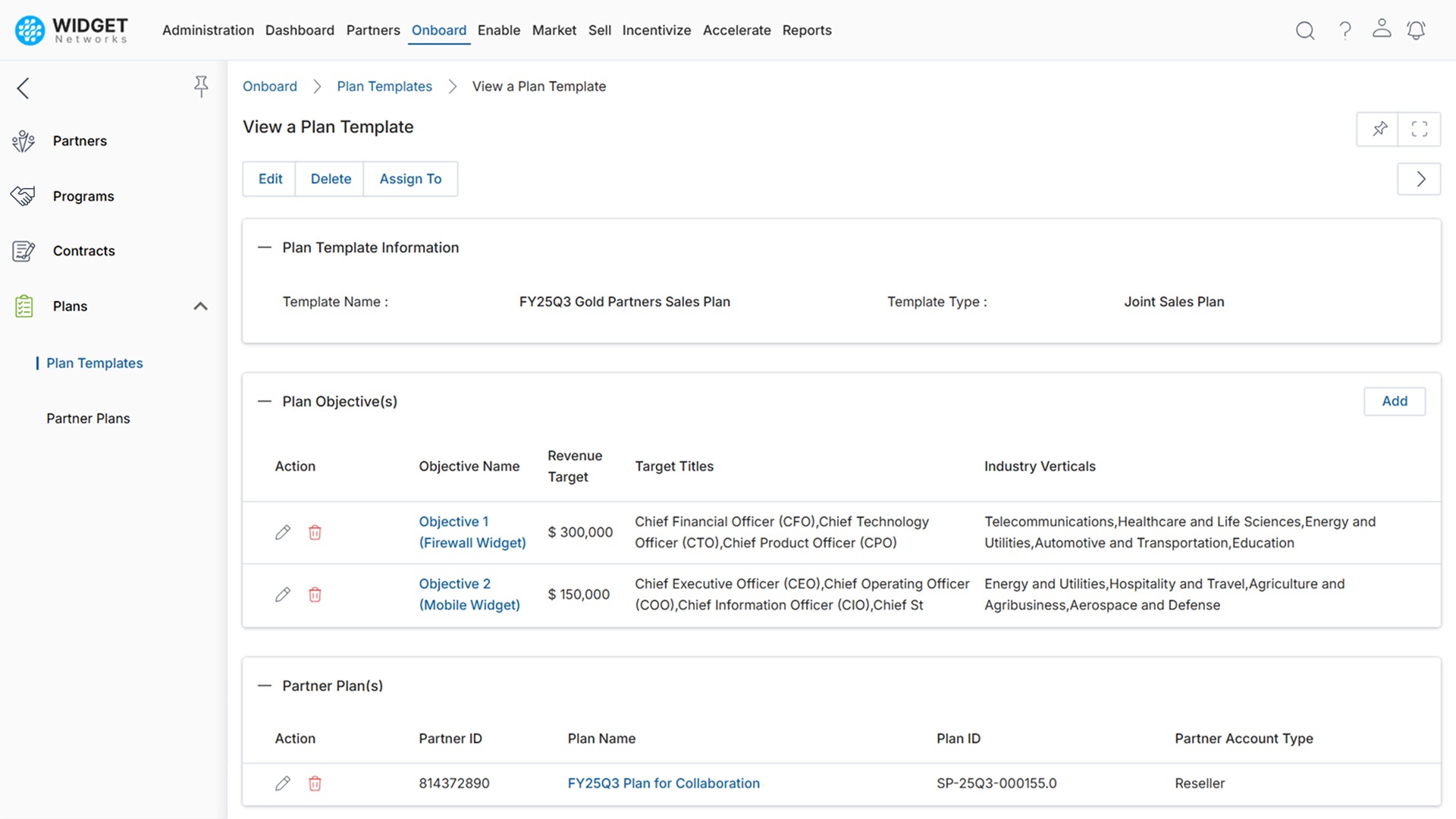 Partner Business Planning Plan Template Details