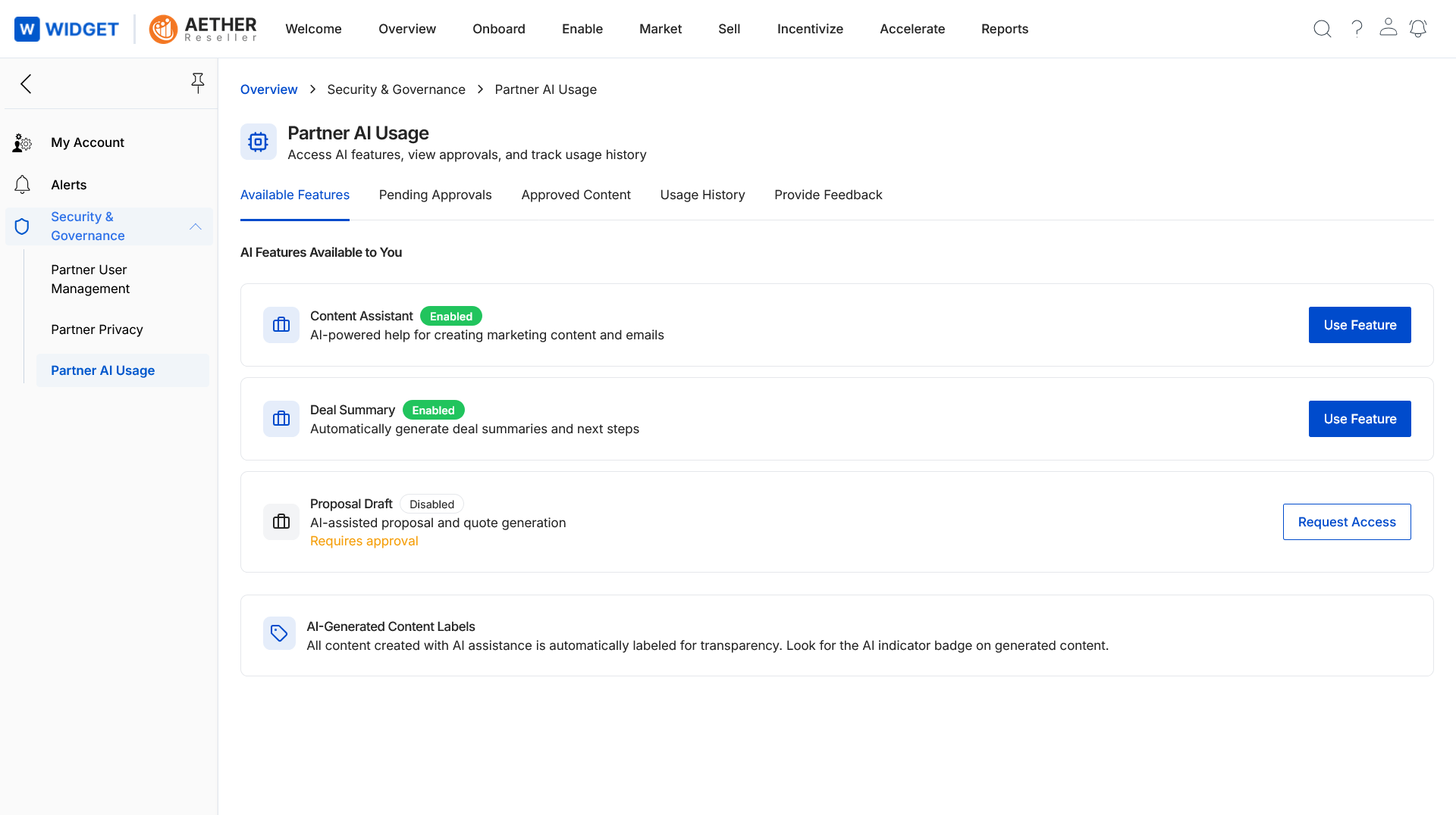 AI Feature Enablement for Partners
