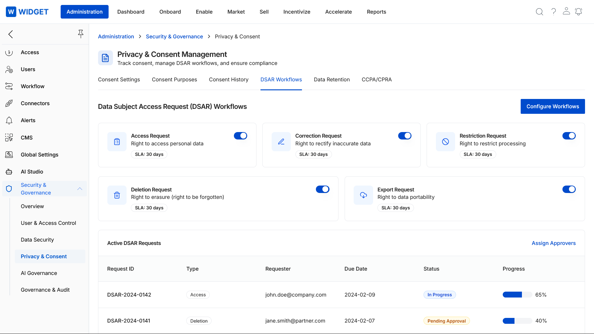 Data Subject Access Requests (DSAR)