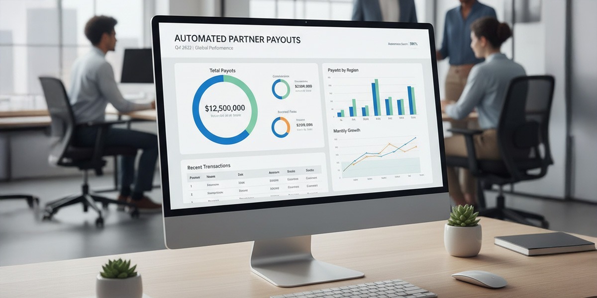 A dashboard showing automated partner payout data inside a partner portal.