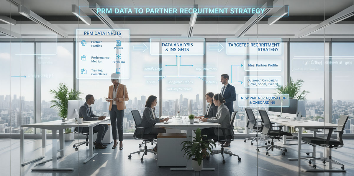 A flowchart showing how PRM data informs a targeted partner recruitment strategy.