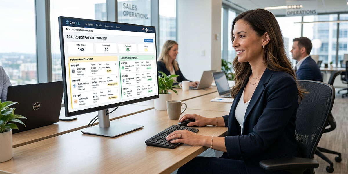 A dashboard interface for a deal registration platform showing pending and approved deals.