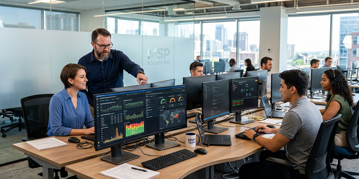 An analyst reviewing data dashboards showing AI-driven insights for partner management.
