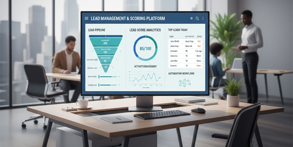 Dashboard showing lead management and lead scoring software in action