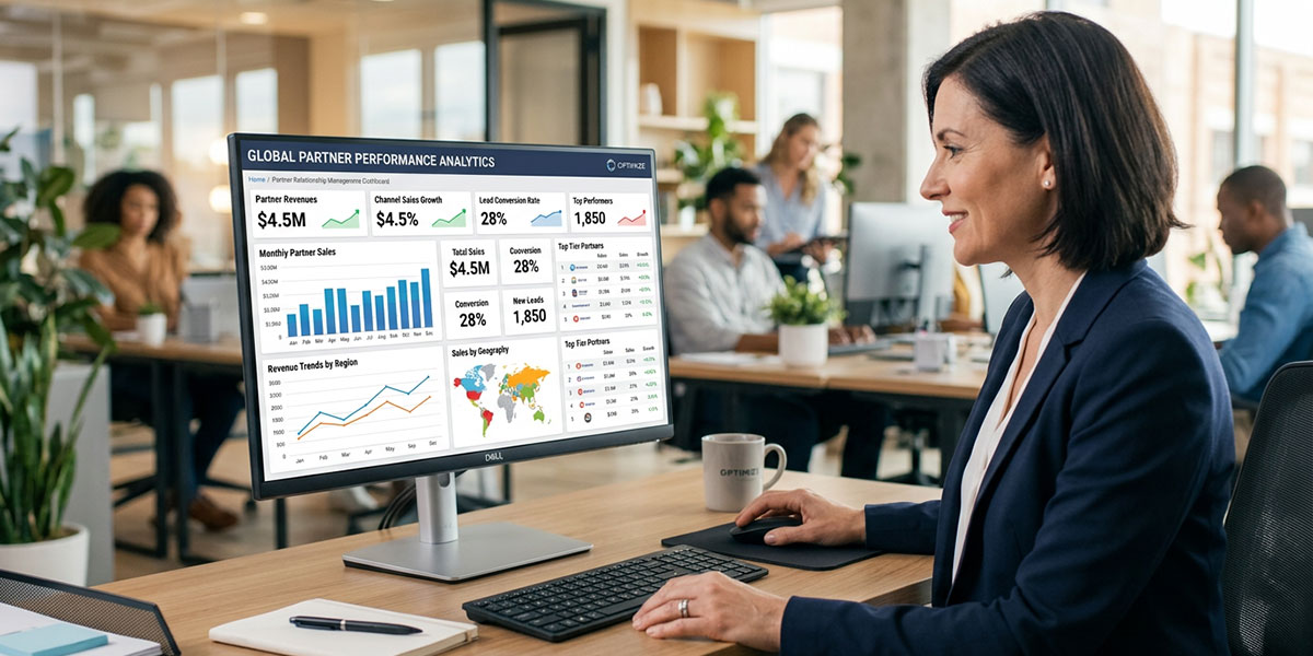 Dashboard showing partner performance data and analytics within a PRM system.