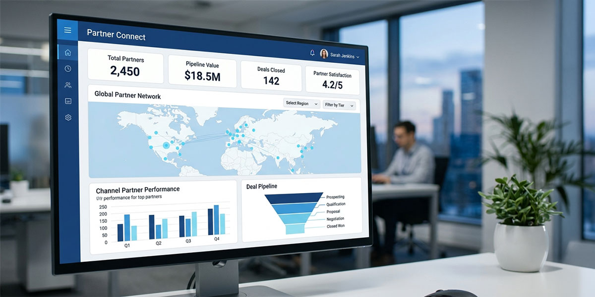 ZINFI partner relationship management (PRM) software dashboard showing channel partner onboarding, deal registration, and performance analytics