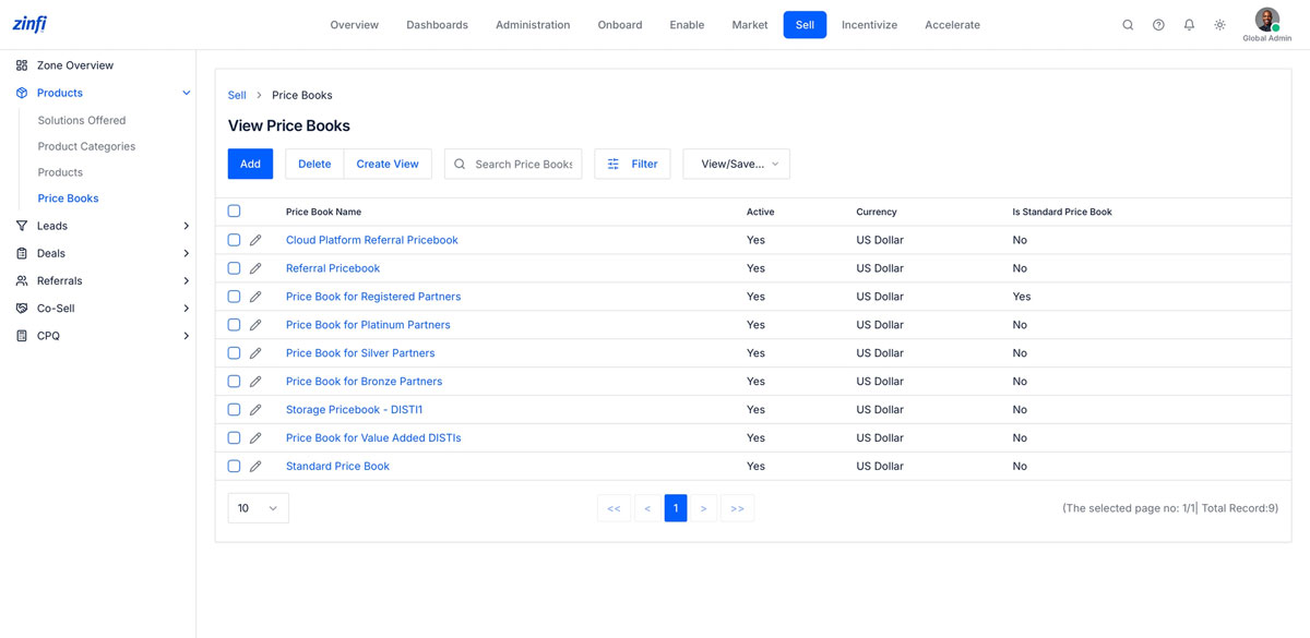 Tier-based pricing books partner co-selling management