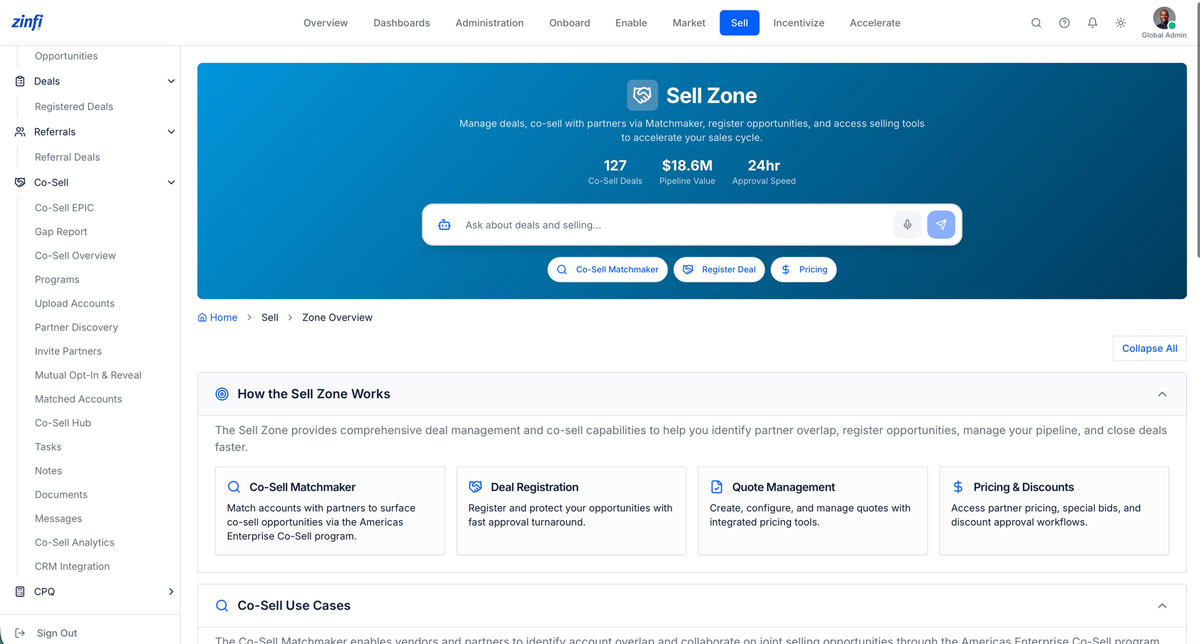 command center partner co-selling management