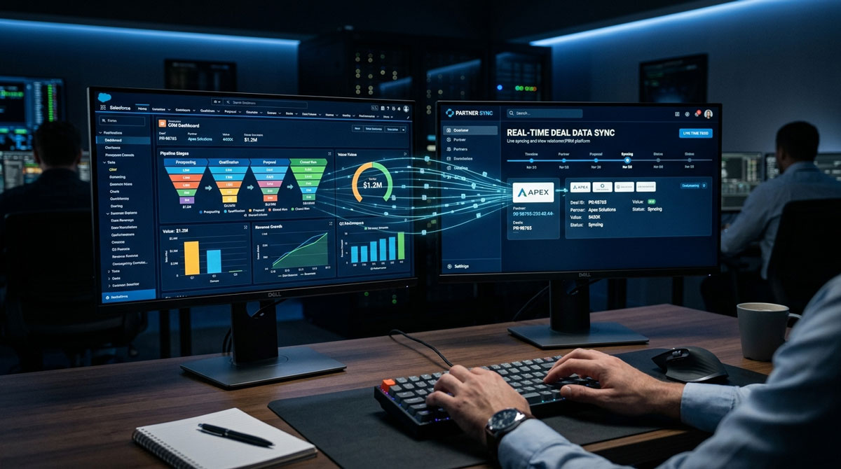 Data synchronization / CRM integration concept
